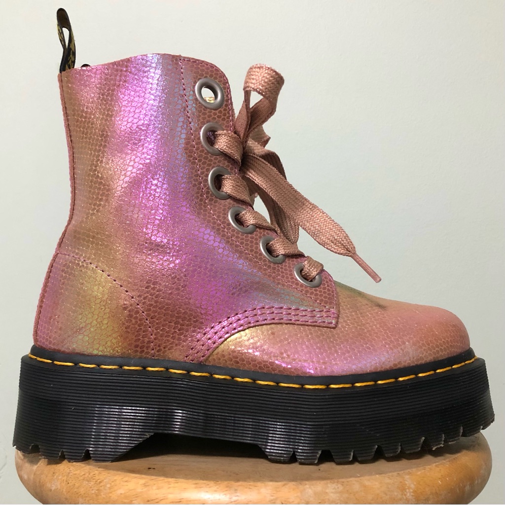 Dr. Martens Molly Metallic Platform Boots